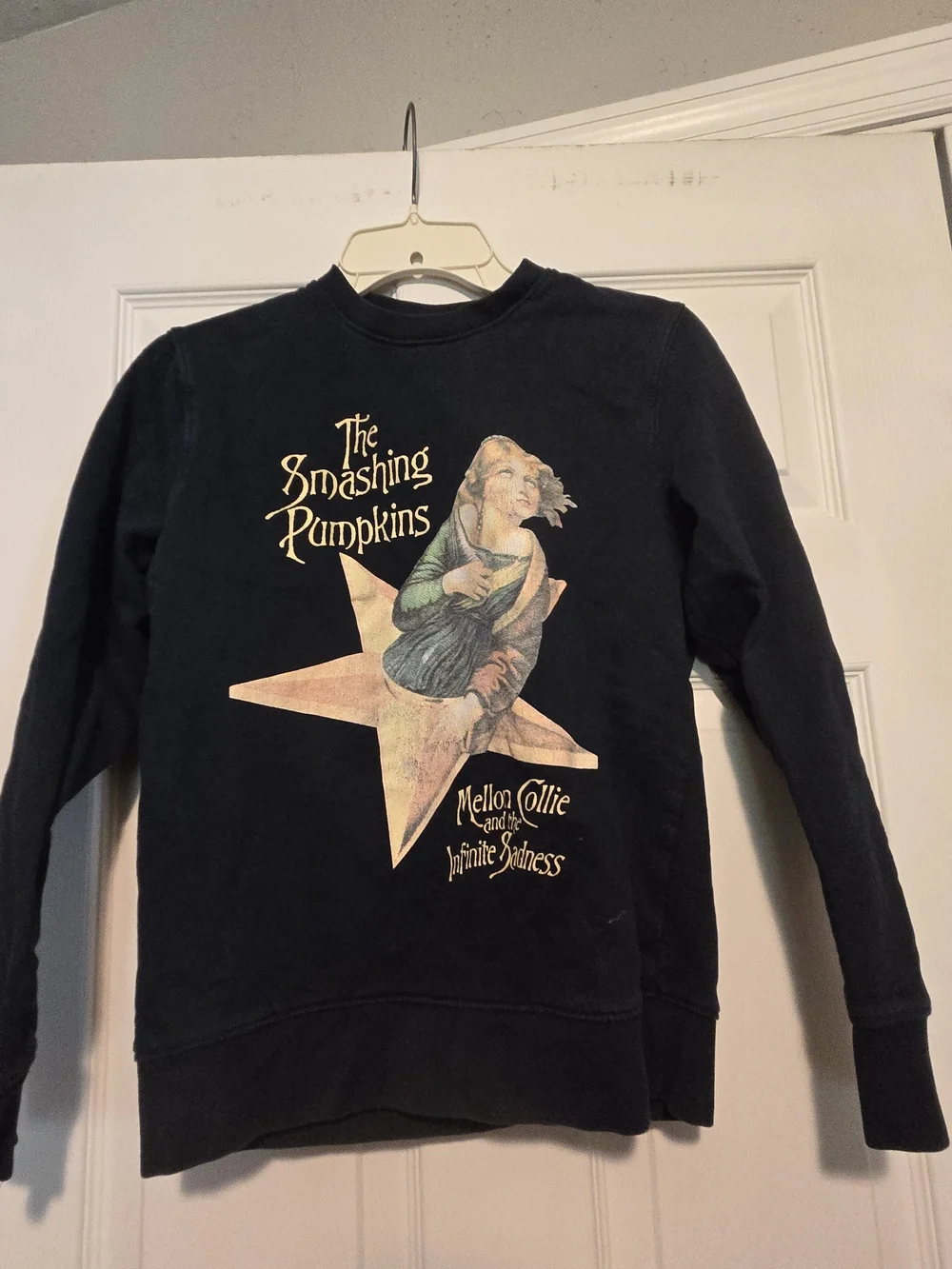 Black Graphic Crewneck Sweater